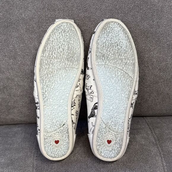 Skechers Bobs For Dogs Black White Women's 7 Slip On Flat Shoes Memory Foam - Picture 8 of 11